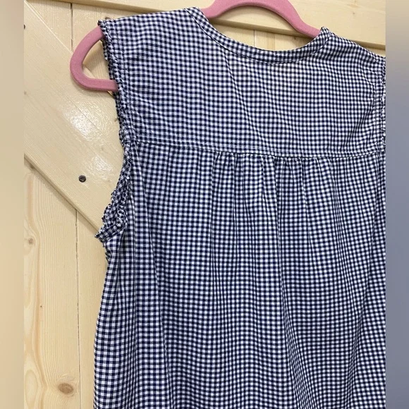 ❤️❤️Old Navy Country Checker Board White & Black Sleeveless Button Down - Picture 4 of 7